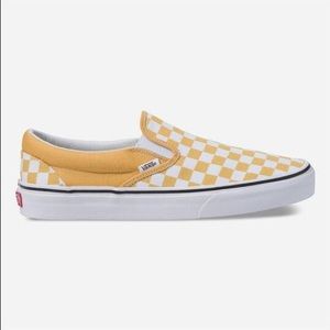 Vans Classic Slip-On Checkerboard Ochre Sneakers